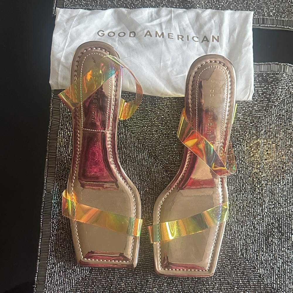 Good American Holographic Women's Sandals
